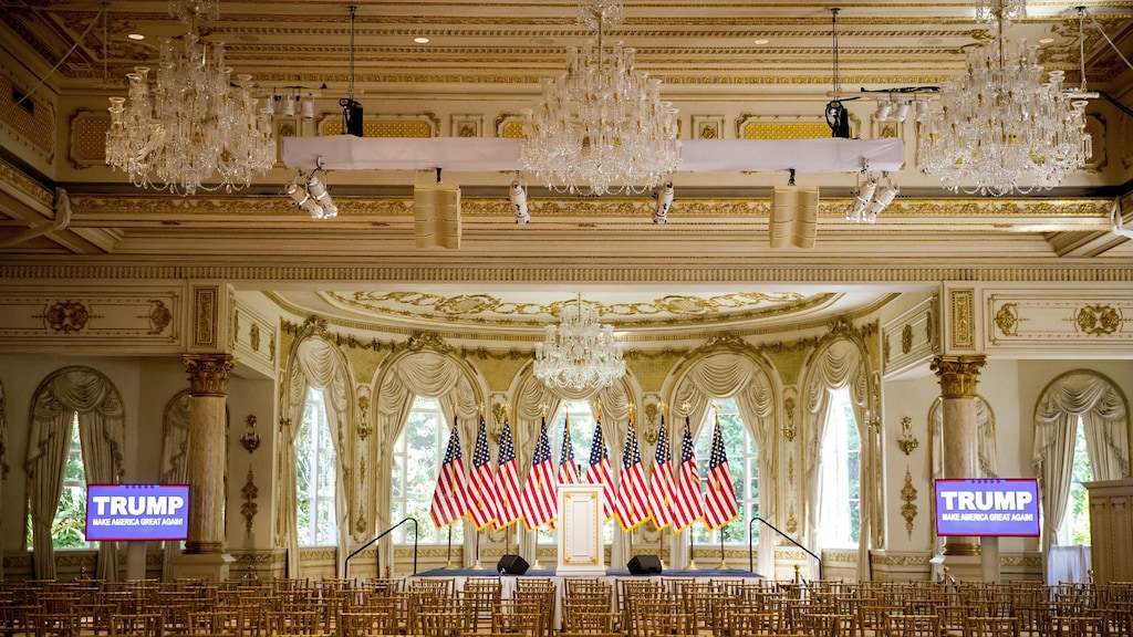 Een balzaal in Mar-a-Lago, het landgoed van president Donald Trump.