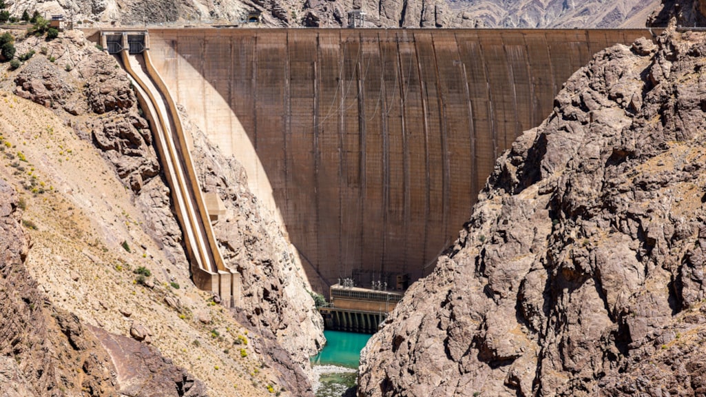 Een dam in het noorden van Iran, waar afgelopen juni de waterstand al enorm laag is.