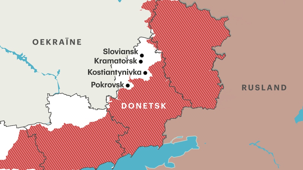 De steden in Donetsk die Oekraïne nog controleert.