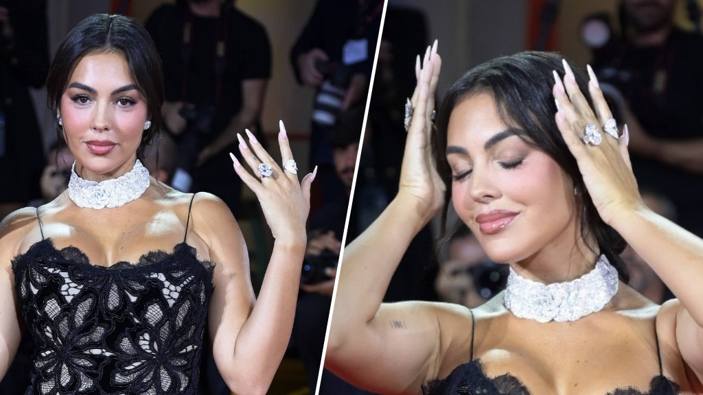 Cristiano Ronaldo's verloofde Georgina Rodriguez schittert op rode loper met peperdure verlovingsring