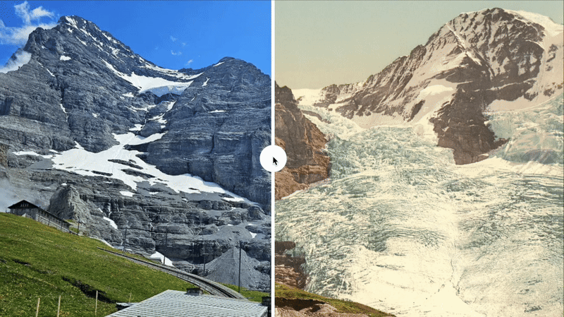 Zo snel verdwijnen de Zwitserse gletsjers: swipe 8 foto's van toen en nu