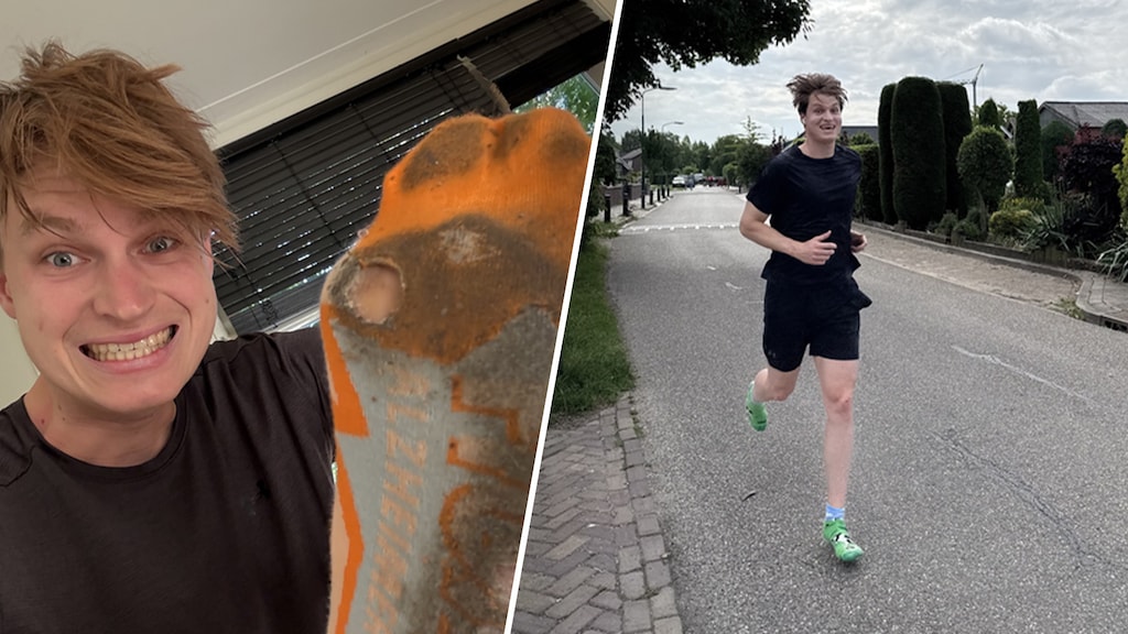 Van blaren naar gaten: Chris (26) loopt een marathon op sokken