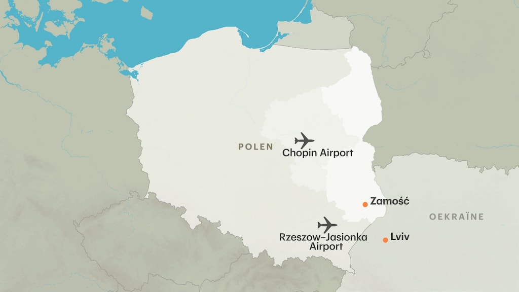 Het oosten van Polen liep risico, meldde het leger.