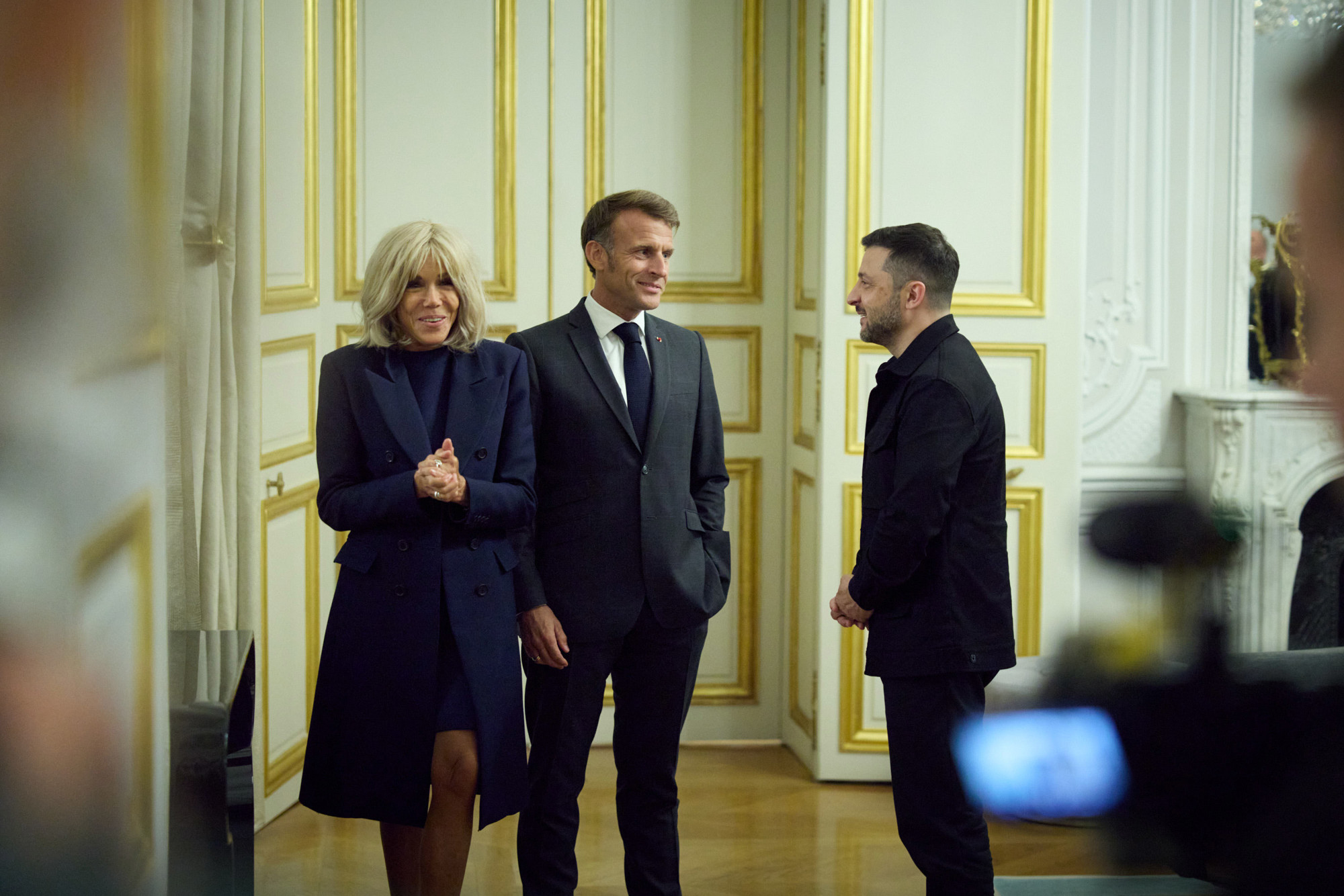 Brigitte en Emmanuel Macron, recentelijk op bezoek bij de Oekraïense president Volodymyr Zelensky