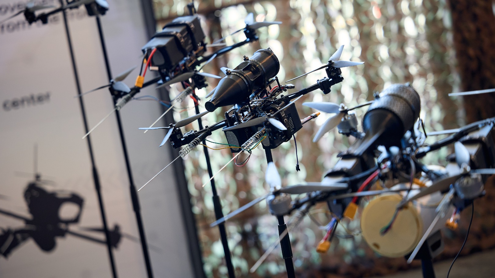 Oekraïense drones, tentoongesteld op Defense Tech Valley. Foto: Defense Tech Valley