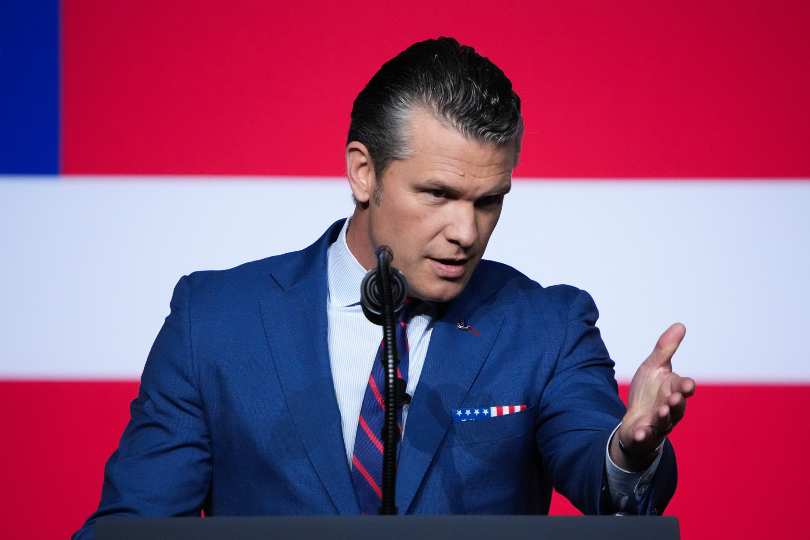 Minister Hegseth vandaag in Quantico.