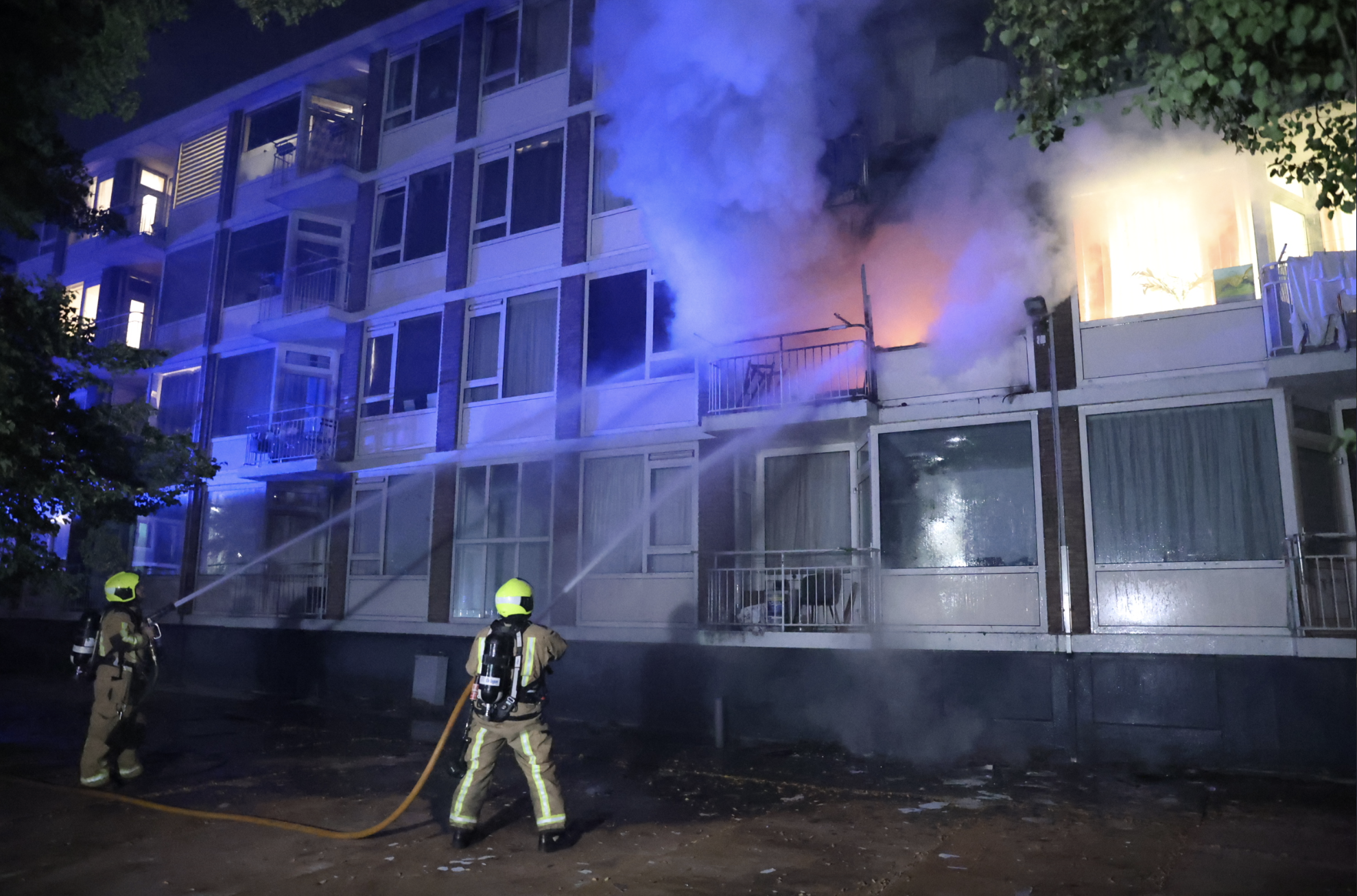 De brandweer aan het werk.