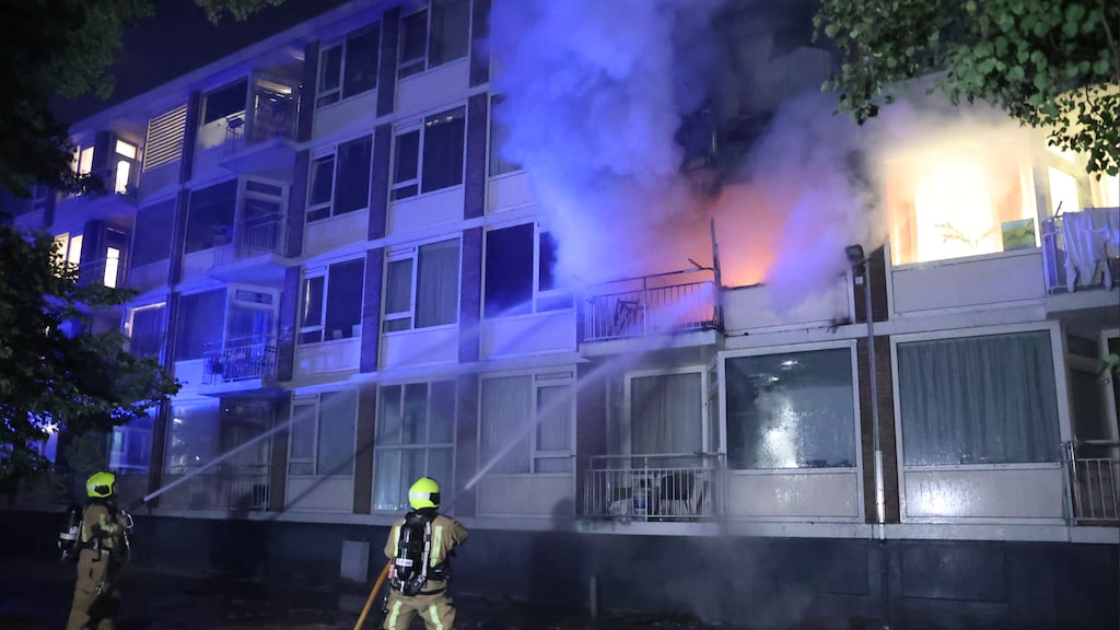 De brandweer aan het werk.