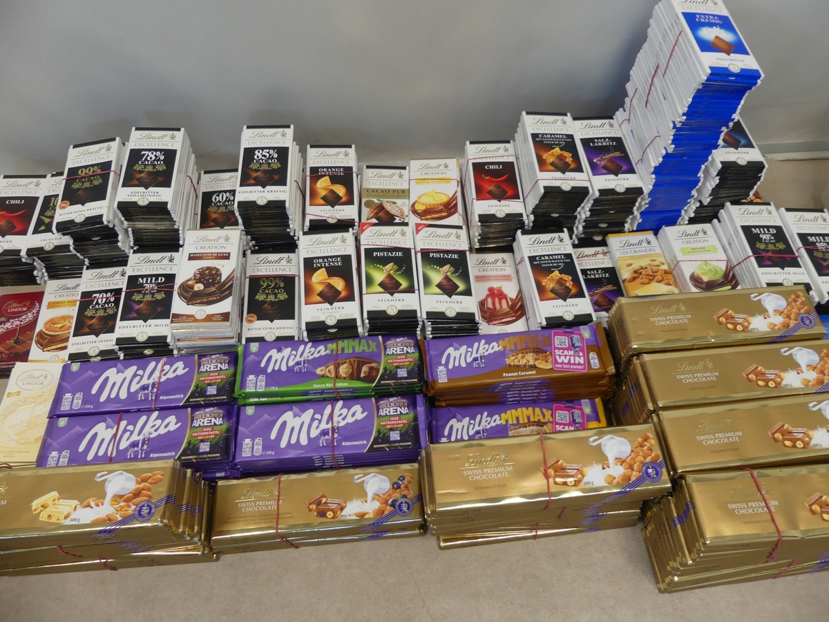Duitse winkeldief gesnapt met honderden chocoladerepen