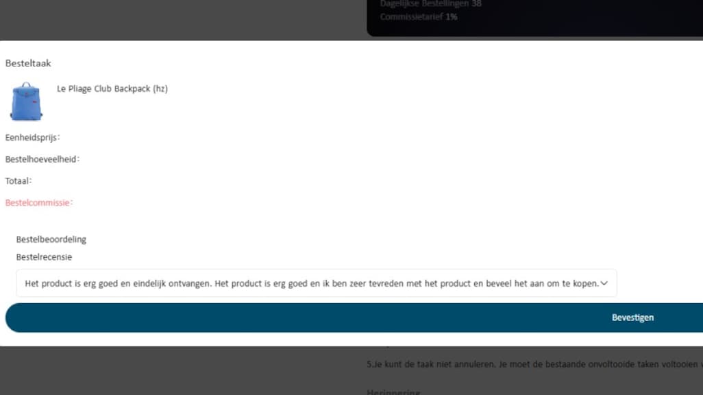 De site waarop Mert reviews moest achterlaten bleek volledig nagemaakt. De webwinkel bestaat echt.