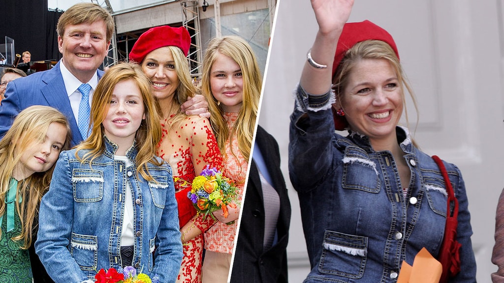 Prinses Alexia tijdens Koningsdag 2018 / Koningin Maxima tijdens Koningsdag 2004