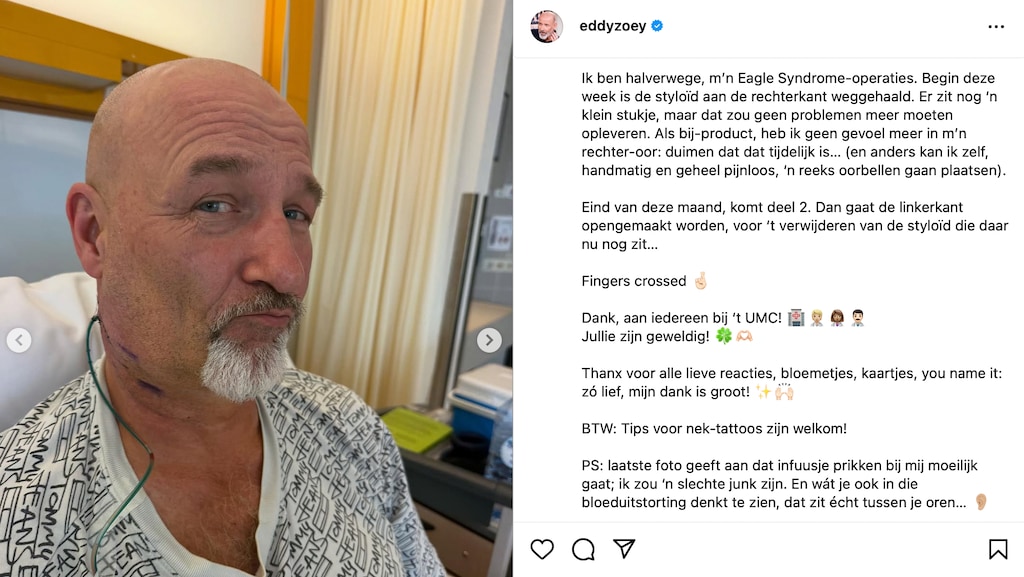 Eddy Zoëy geeft gezondheidsupdate
