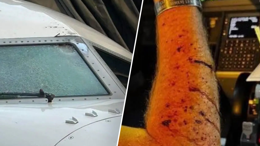 Amerikaanse piloot raakt gewond nadat object door ruit vliegt