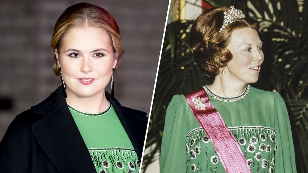 Prinses Amalia draagt jurk van oma Beatrix bij viering 750 jaar Amsterdam