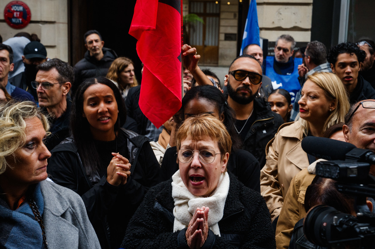 Werknemers van BHV demonstreren tegen de komst van Shein.