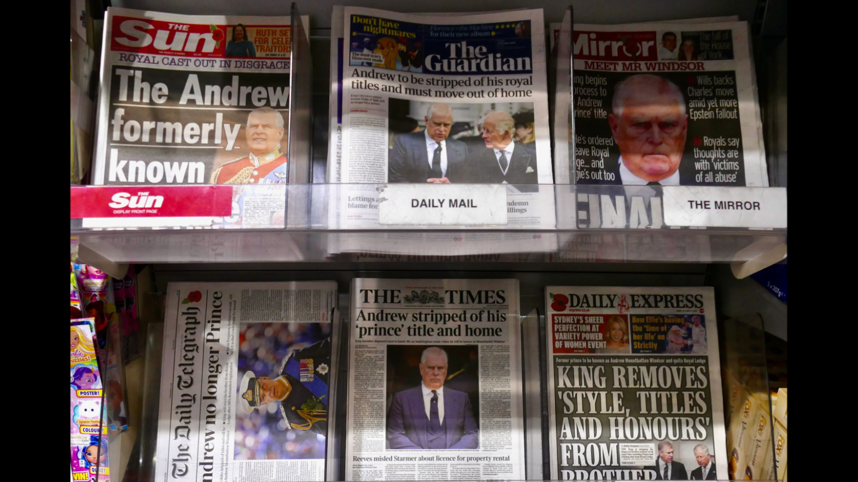 Britse kranten staan vandaag vol met nieuws over Andres. Foto: ANP / Geoffrey Swaine / Shutterstock