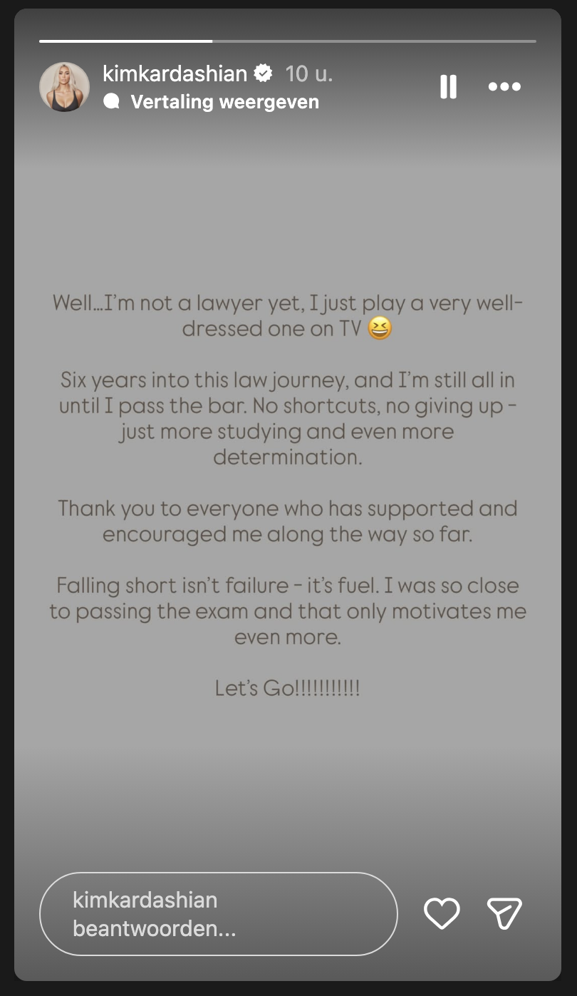 De post op Instagram van Kim Kardashian
