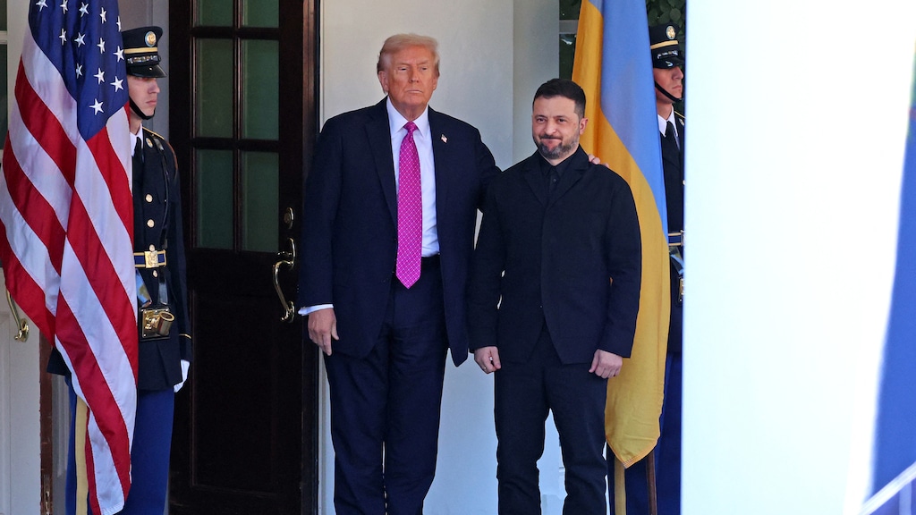 De Amerikaanse president Donald Trump en zijn Oekraïense evenknie Volodymyr Zelensky bij het Witte Huis vorige maand.