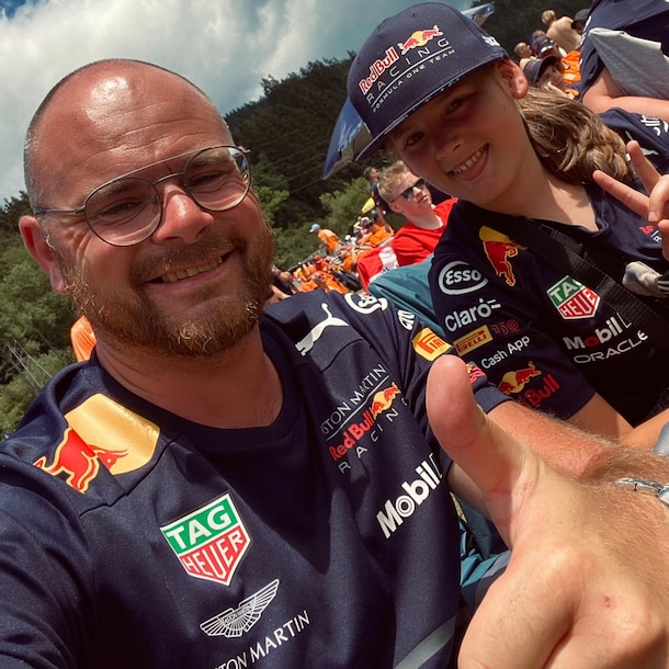 Maurice samen met familie in Oostenrijk bij de GP
