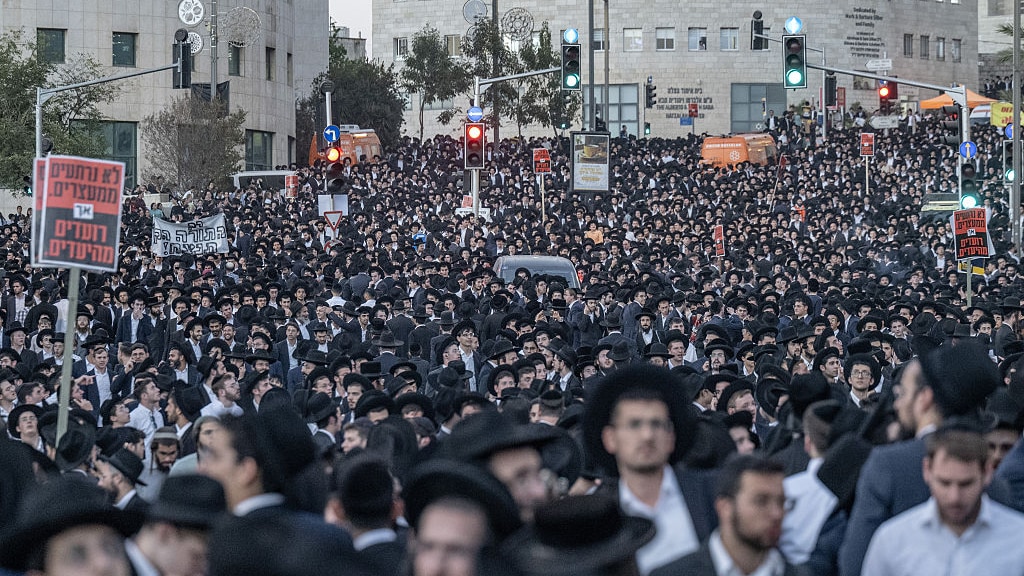 Tienduizenden haredi protesteerden eind oktober in Jeruzalem tegen de dienstplicht.
