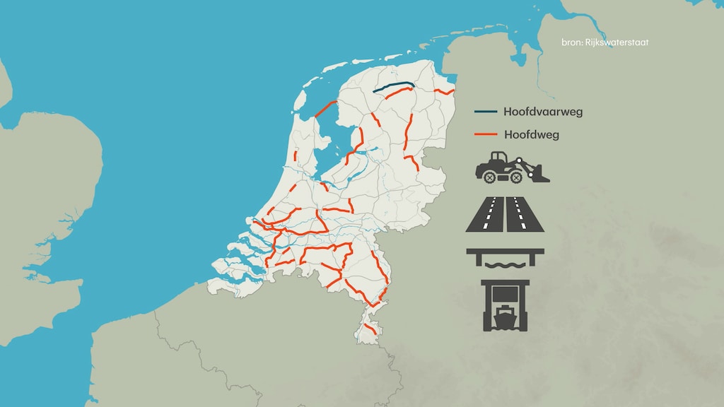 Komend jaar is op al deze plekken onderhoud nodig: het gaat om zowel opknapbeurten als nieuwe wegen, bruggen en sluizen.
