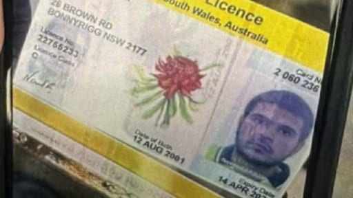 Dit is een van de mogelijke schutters Bondi Beach, rijbewijs gevonden