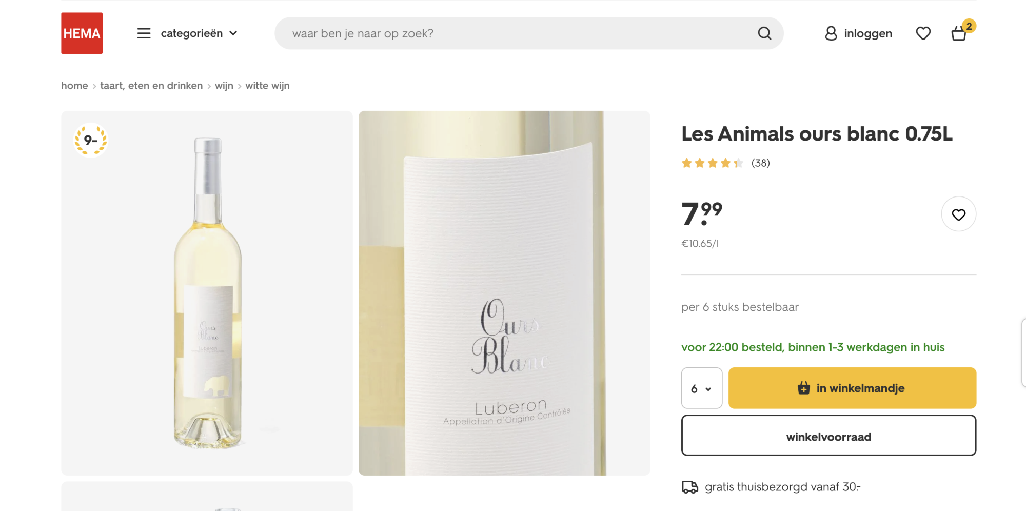 Our Blancs Luberon (7,99 – HEMA)