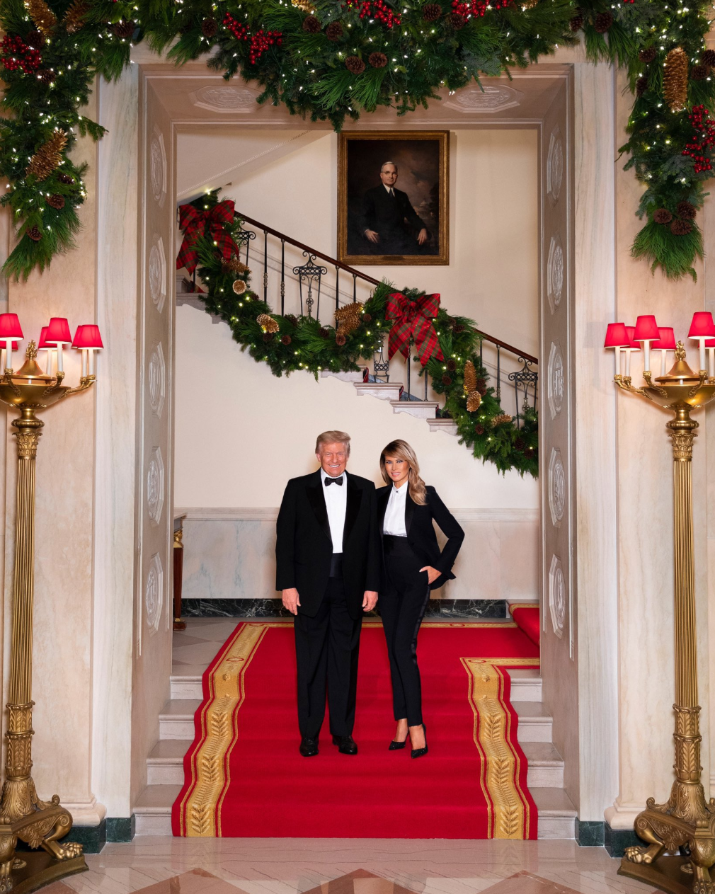 De kerstkaart uit 2020, een jaar voordat Trump plaats moest maken in het Witte Huis voor Democraat Joe Biden.
