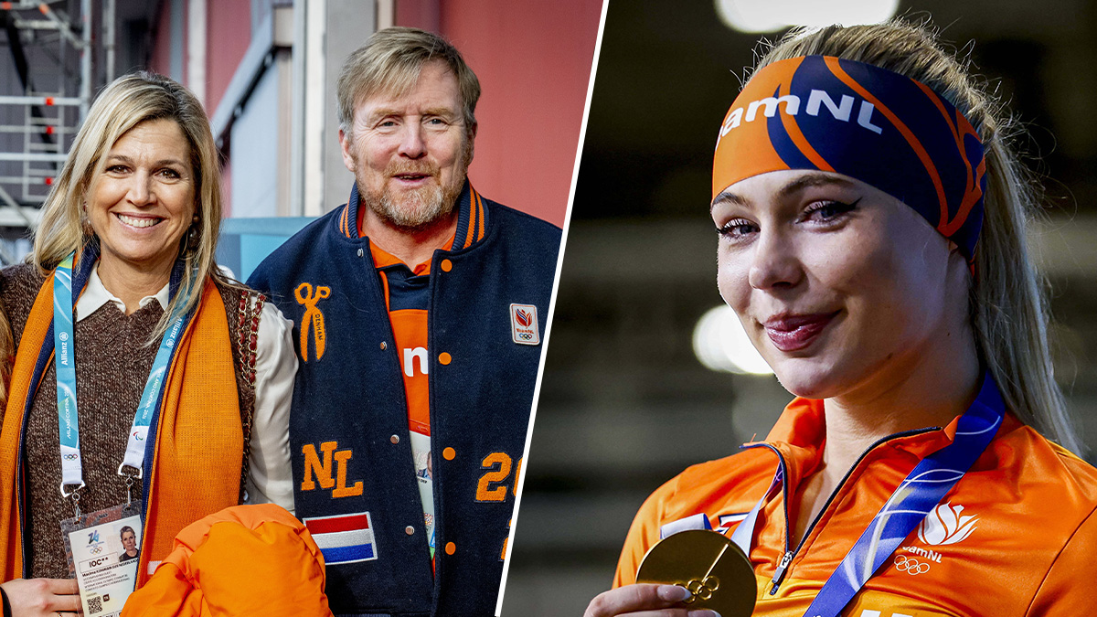 Jutta Leerdam spreekt koning Willem-Alexander en koningin Máxima na gouden schaatsrace: 'Die vrouwen doen het weer'