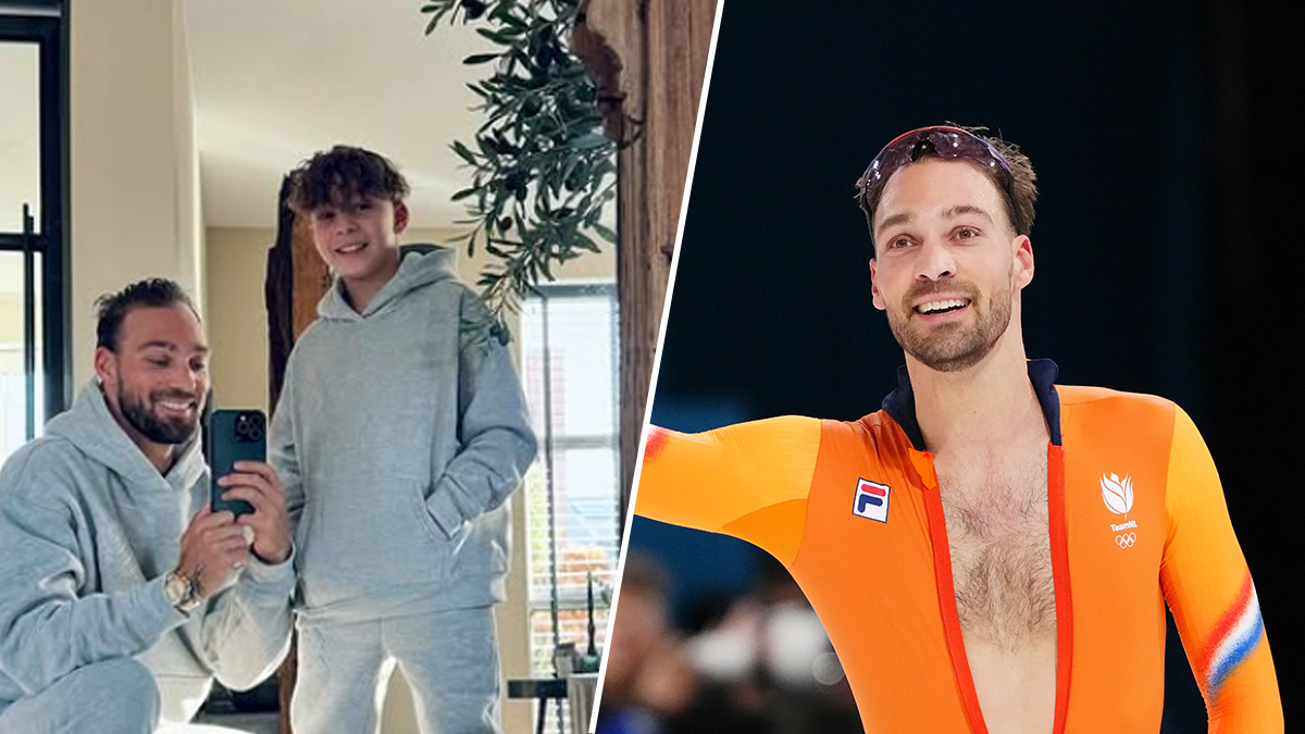 Zoontje Jax steelt de show tijdens bronzen race Kjeld Nuis: 'Ik vond het niet heel erg spannend'