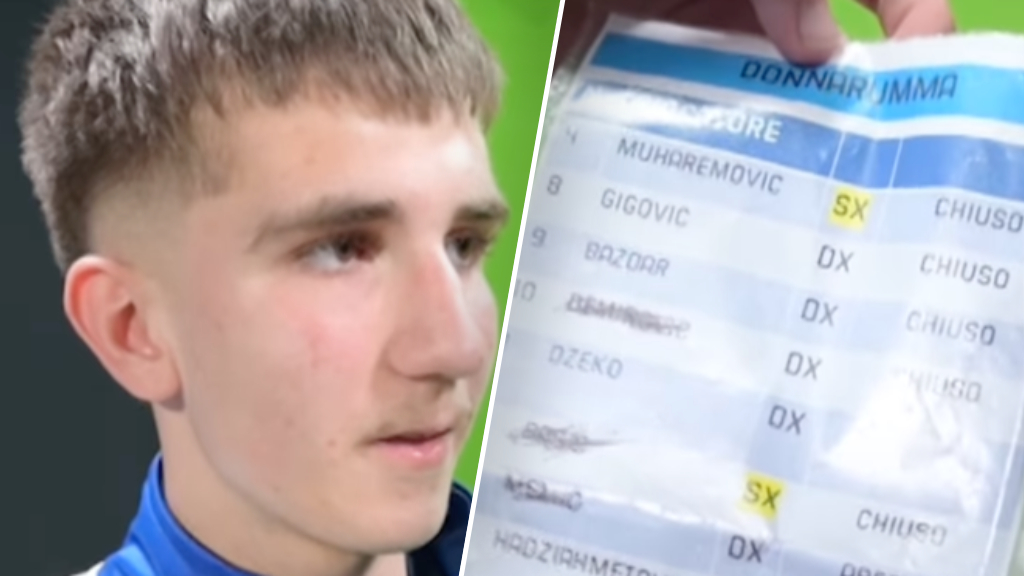 Bosnische ballenjongen volksheld na stelen spiekbriefje Italiaanse keeper