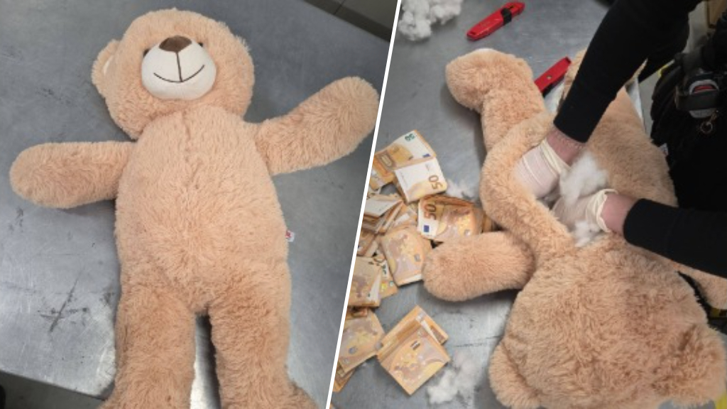 Teddybeer vol geld gevonden bij DHL-centrum in Beek