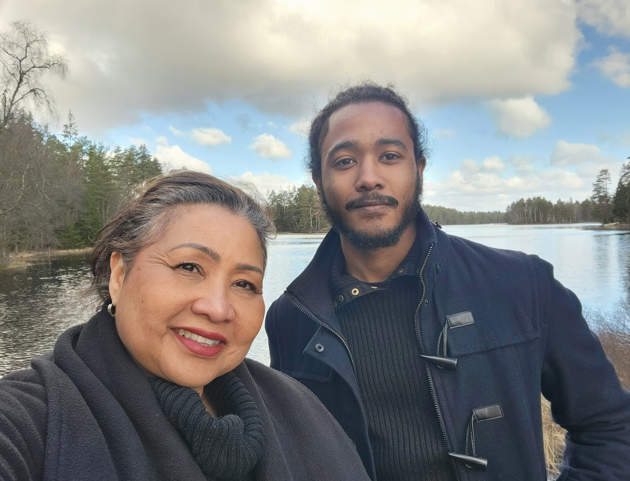 Pearl en jongste zoon Rafe 