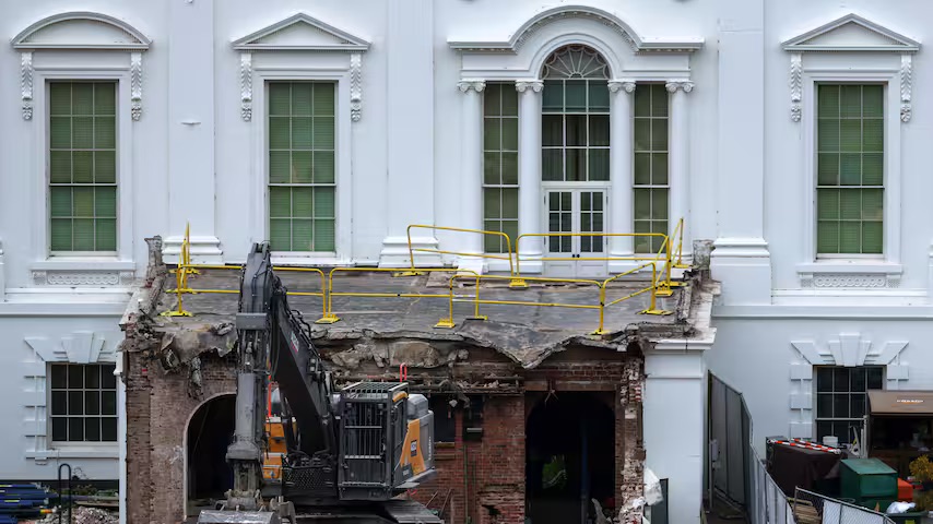 Trump mag van rechter doorgaan met bouw van balzaal in Witte Huis 