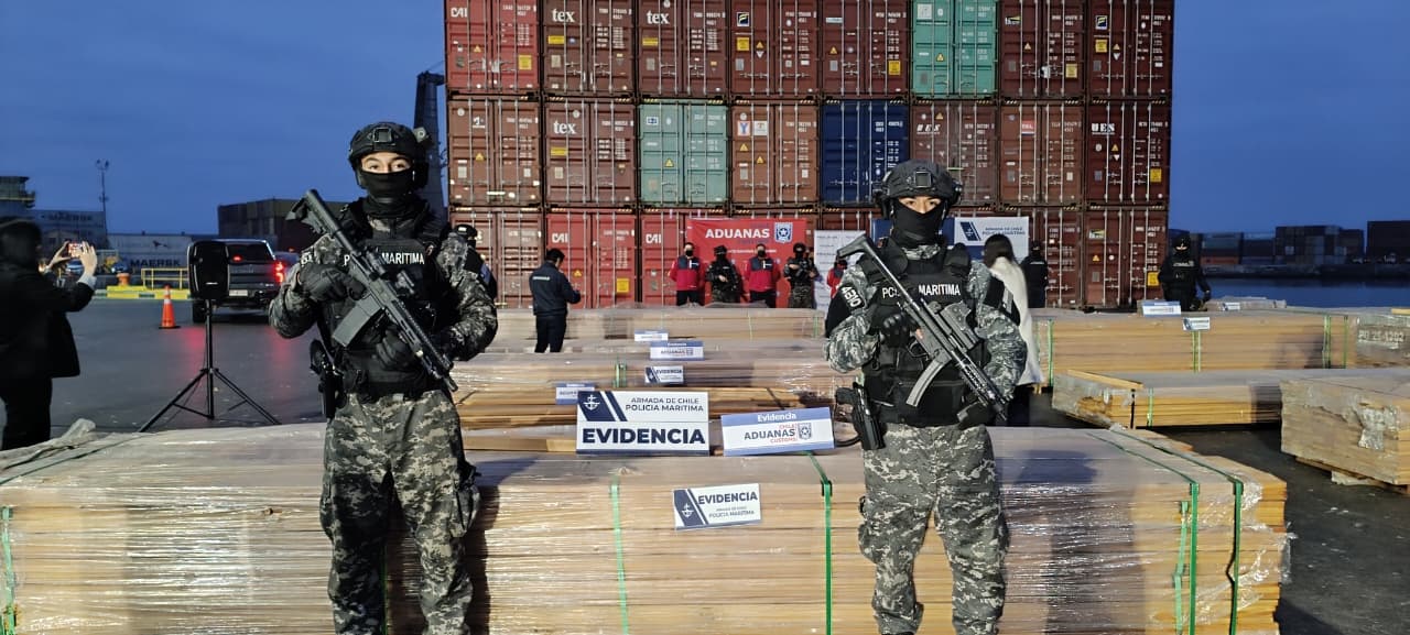 Recordvangst in Chili: meer dan 100 ton drugs onde