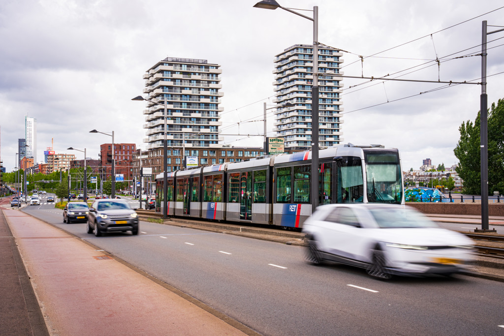 Door de stroomstoring zijn ook trams stilgevallen.