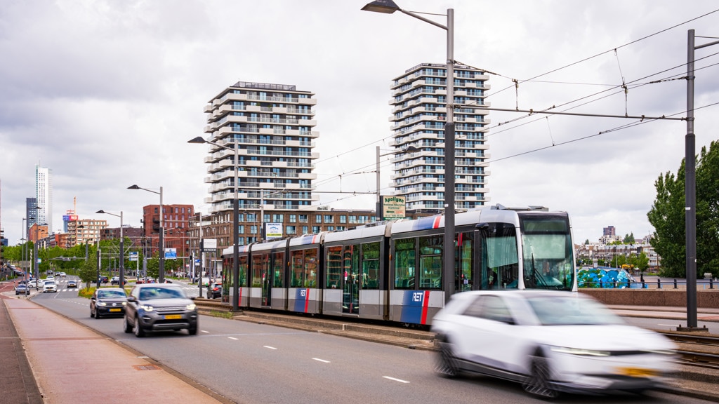 Door de stroomstoring zijn ook trams stilgevallen.