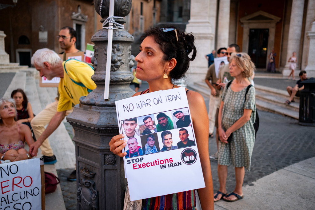 In Rome was een kleinschalig protest tegen de executies in Iran