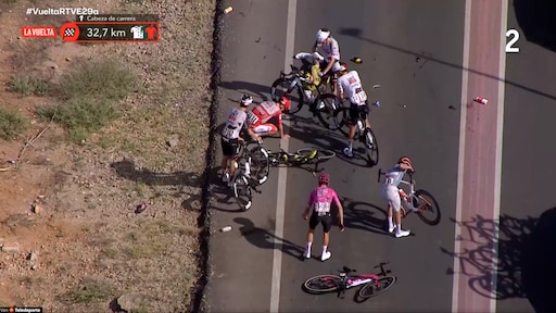Leider Pogačar komt hard ten val en stapt uit Vuelta