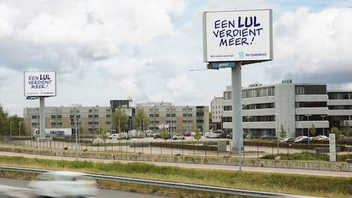 Billboard met 'een LUL verdient meer!' langs snelweg, burgemeester niet blij