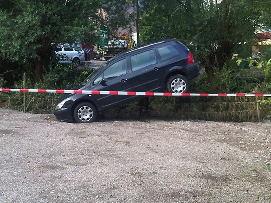 Water in de Gulp steeg in half uur 1,5 meter