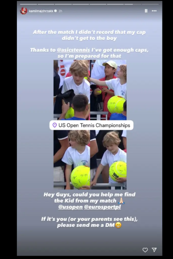 De tennisspeler deed een oproep op Instagram.