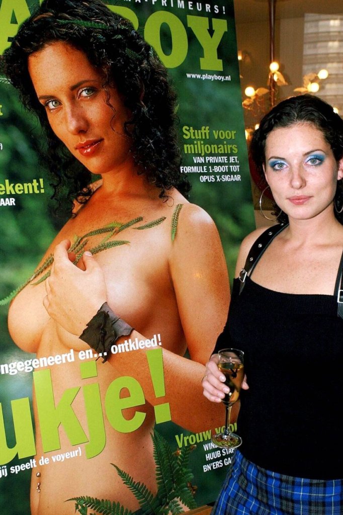 Aukje van Ginneken tijdens coverpresentatie Playboy