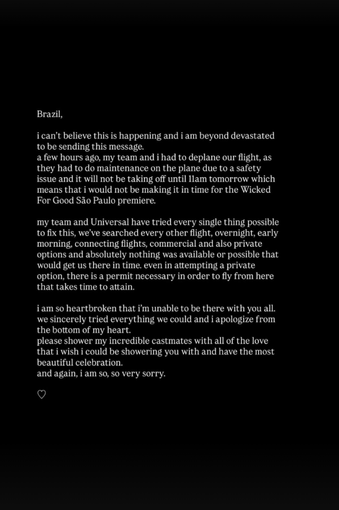 Instagram Story van Ariana Grande