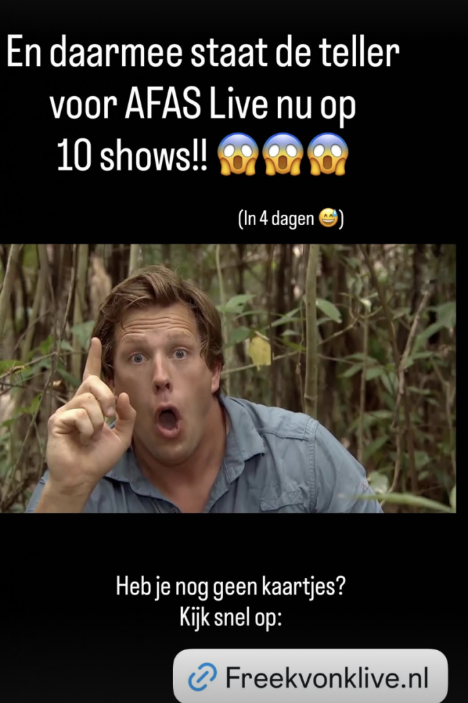 Instagram Story van Freek Vonk